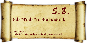 Sáfrán Bernadett névjegykártya